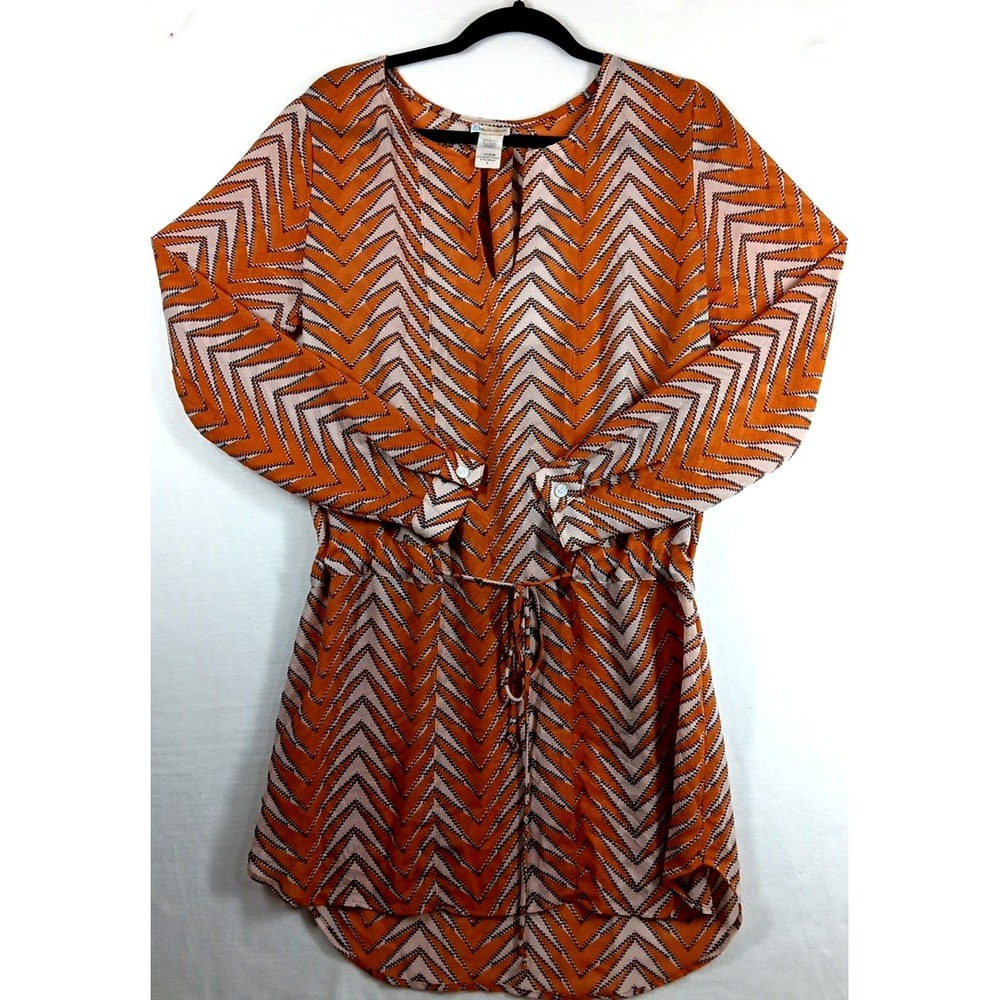 Rubber Ducky Sheer Blouse Adjustable Straps at Hips, Bohemian Long Sleeves Sz S